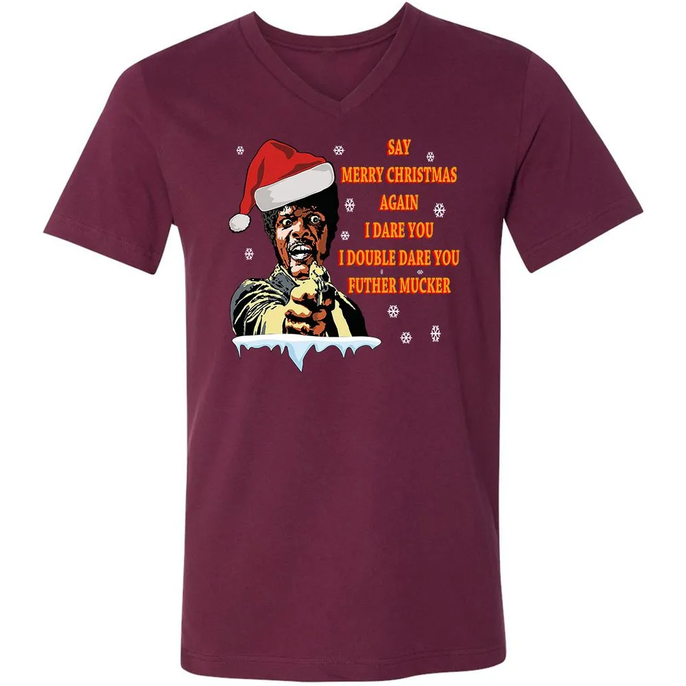 Unisex V-Neck T-Shirt - FHMH5ACD - Maroon - 6