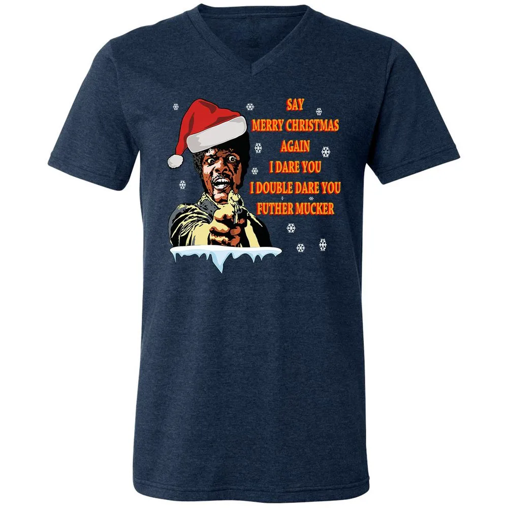 Unisex V-Neck T-Shirt - FHMH5ACD - Heather Navy - 15