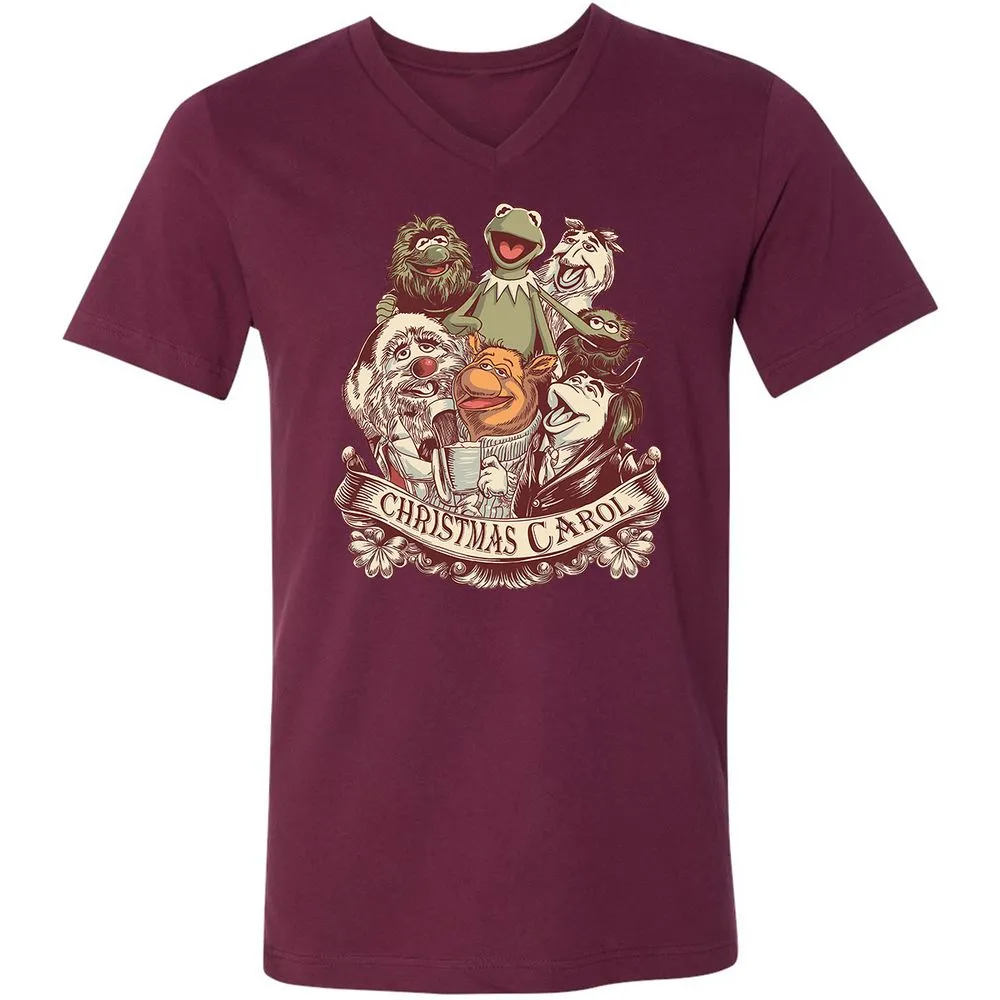 Unisex V-Neck T-Shirt - P4CERMPR - Maroon - 6