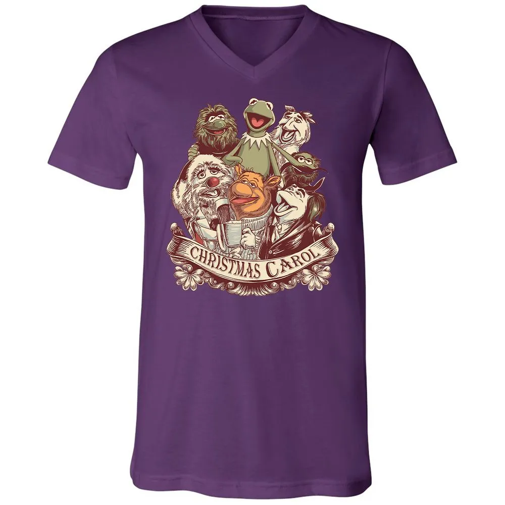 Unisex V-Neck T-Shirt - P4CERMPR - Team Purple - 9
