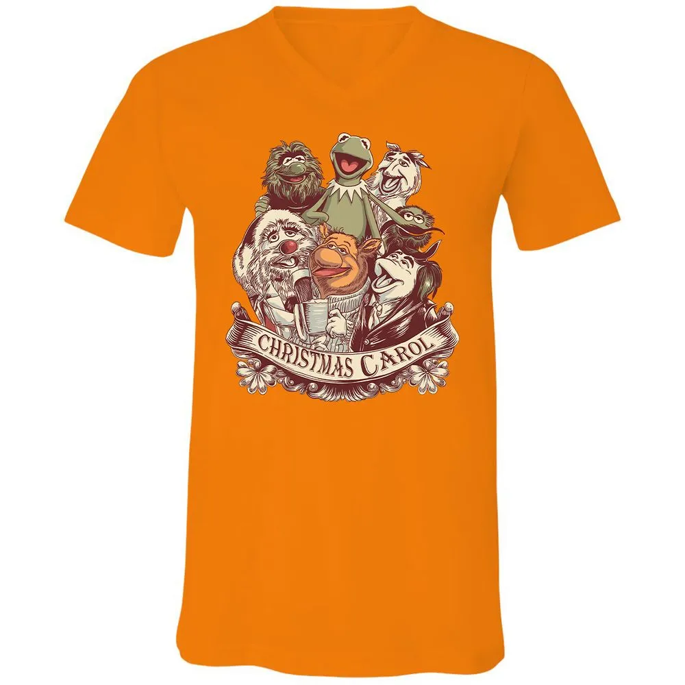 Unisex V-Neck T-Shirt - P4CERMPR - Orange - 11