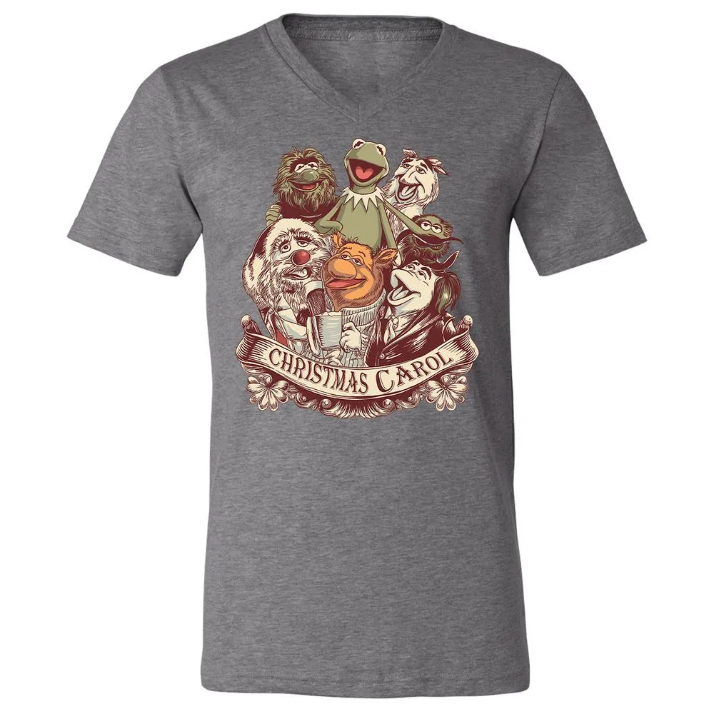 Unisex V-Neck T-Shirt - P4CERMPR - Deep Heather - 13