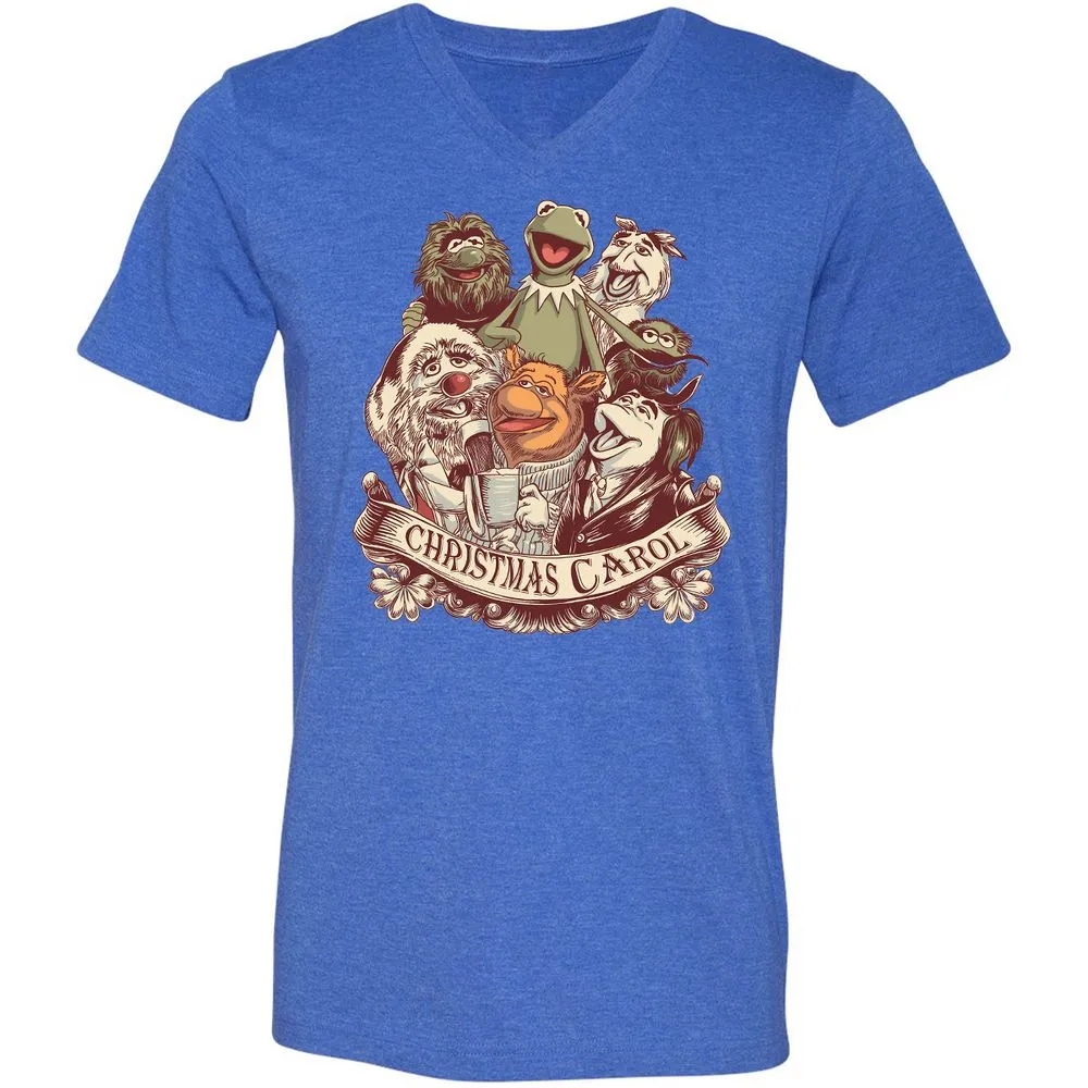 Unisex V-Neck T-Shirt - P4CERMPR - Heather True Royal - 14