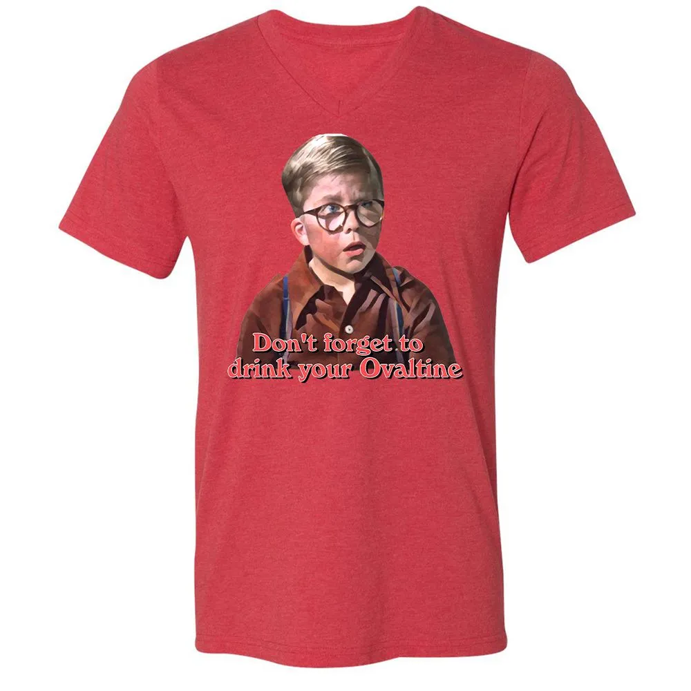 Unisex V-Neck T-Shirt - C8Y5D8T6 - Heather Red - 16