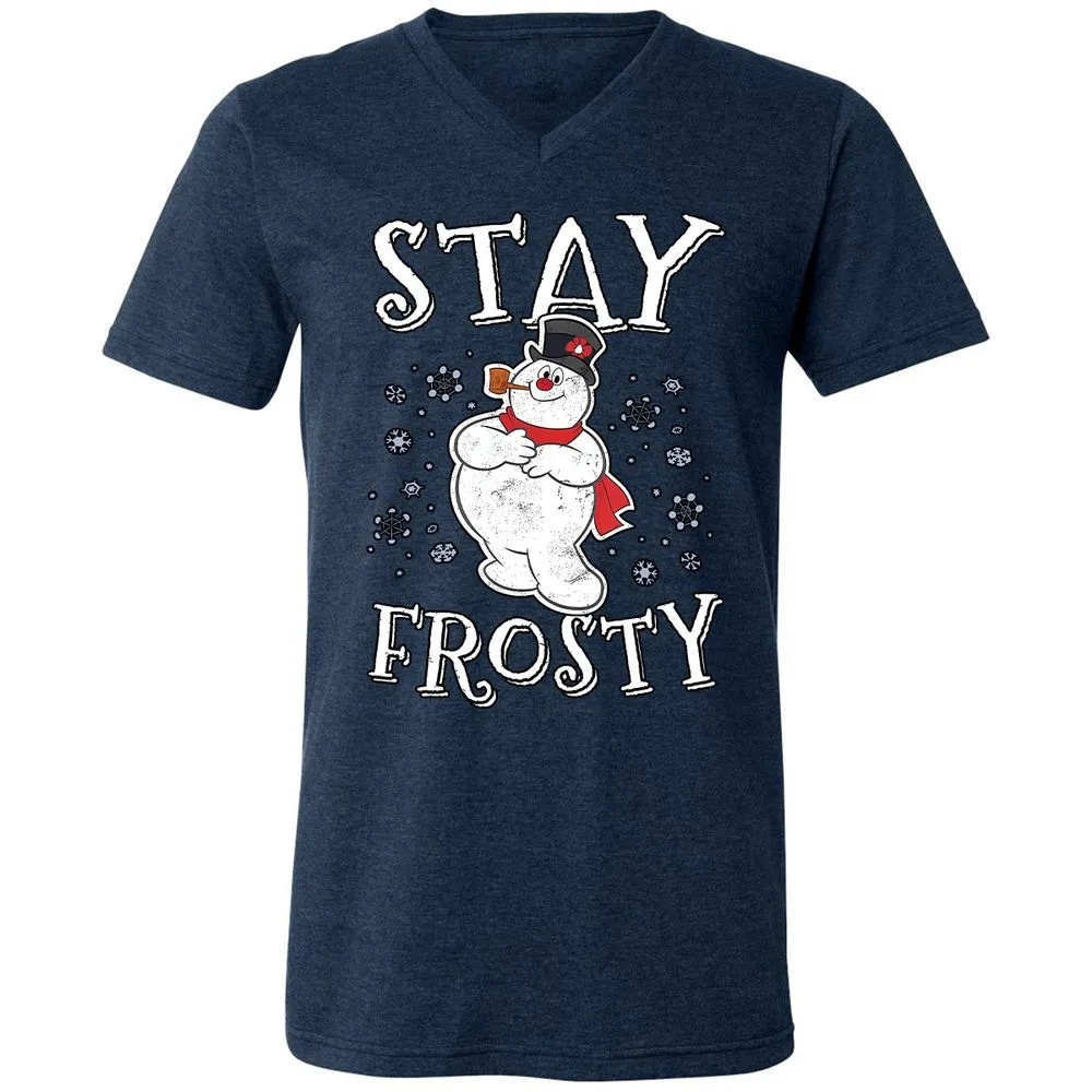Unisex V-Neck T-Shirt - T5P7LFPJ - Heather Navy - 15
