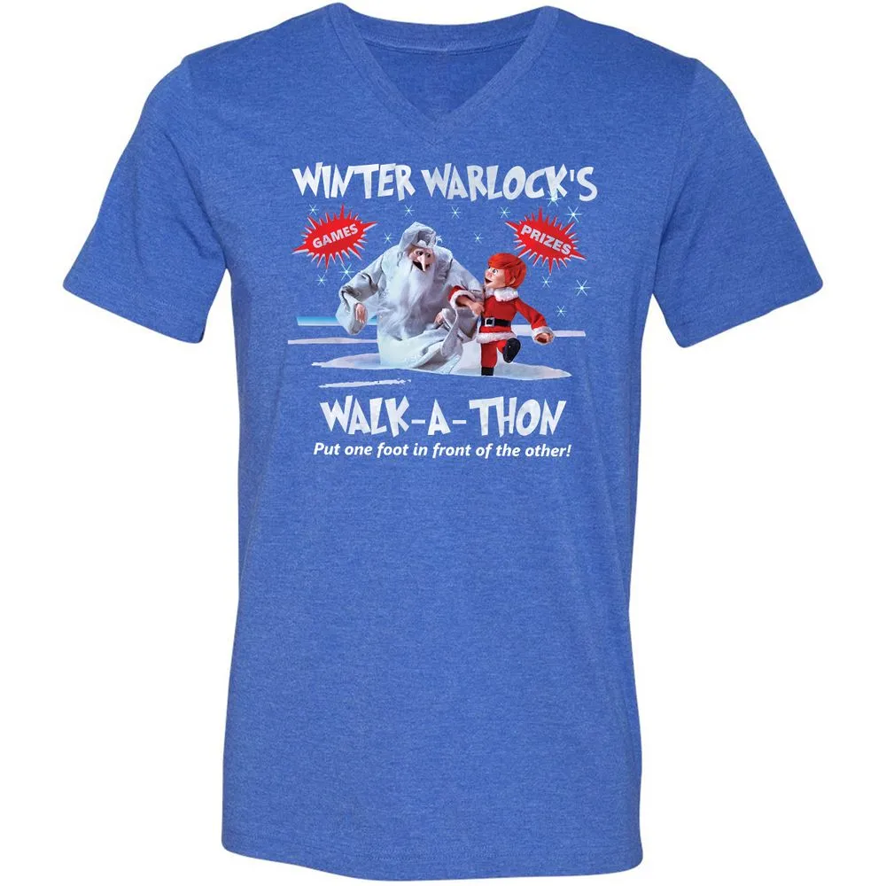 Unisex V-Neck T-Shirt - H9KP1WN9 - Heather True Royal - 14