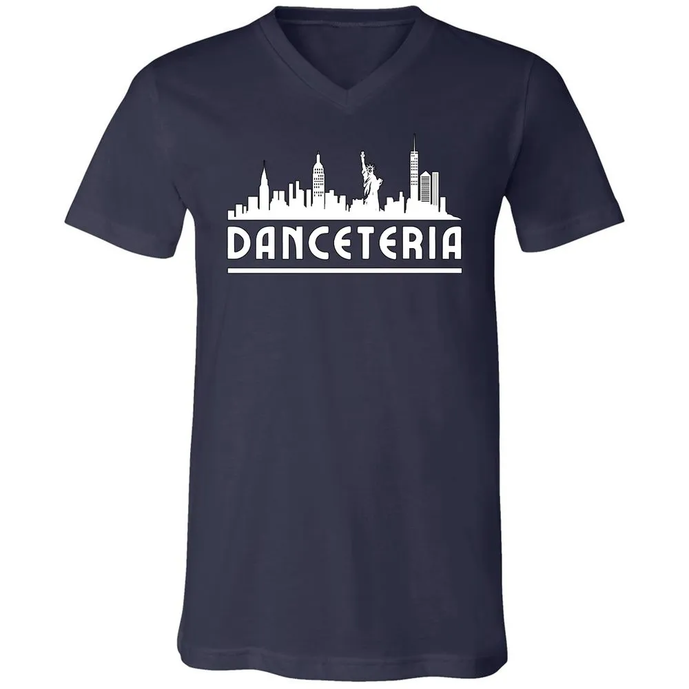 Unisex V-Neck T-Shirt - 3DXNQJ8W - Navy - 2