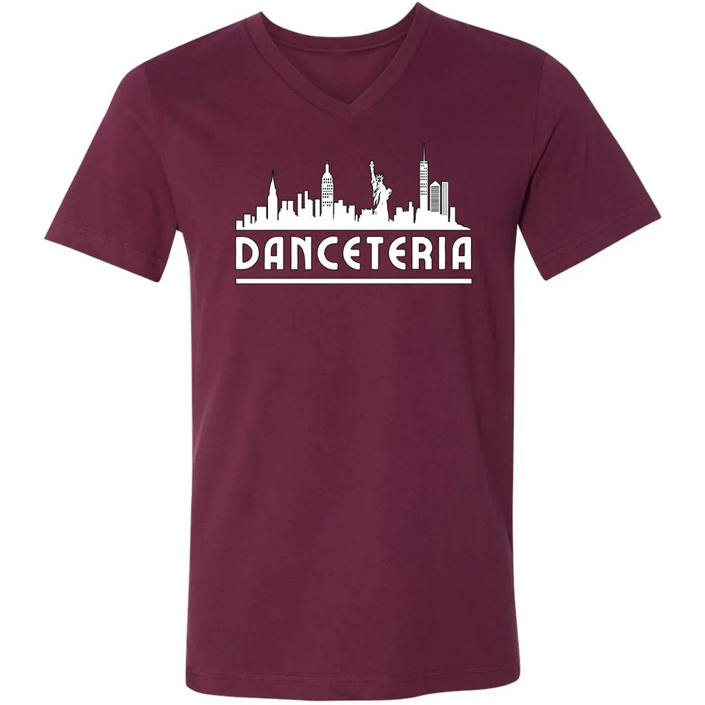 Unisex V-Neck T-Shirt - 3DXNQJ8W - Maroon - 6