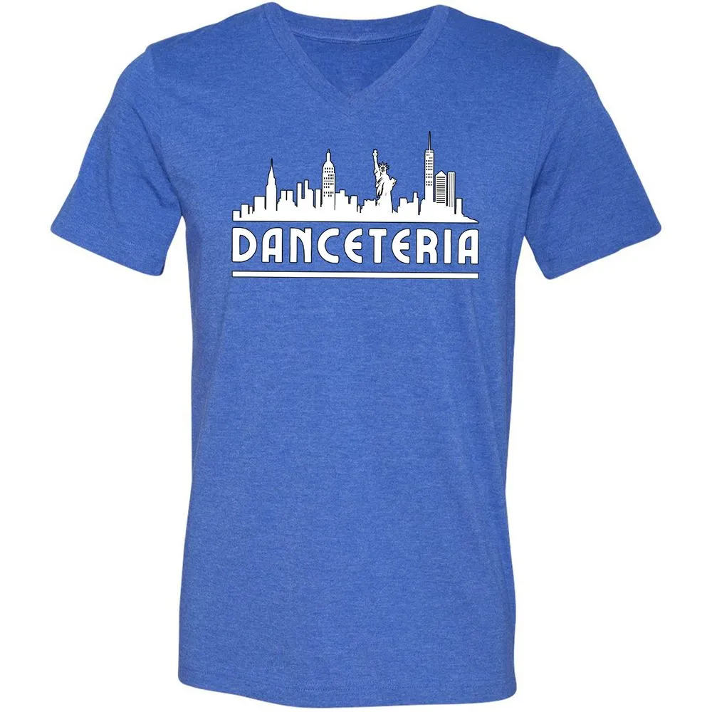 Unisex V-Neck T-Shirt - 3DXNQJ8W - Heather True Royal - 14