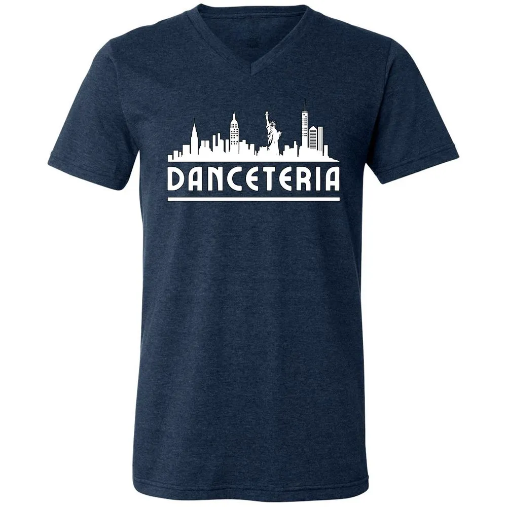 Unisex V-Neck T-Shirt - 3DXNQJ8W - Heather Navy - 15