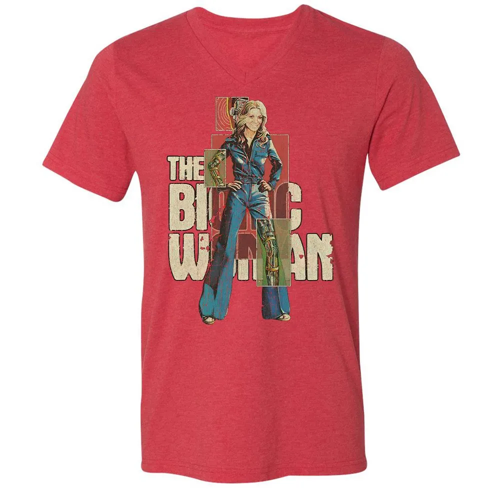 Unisex V-Neck T-Shirt - WUNFJP63 - Heather Red - 16