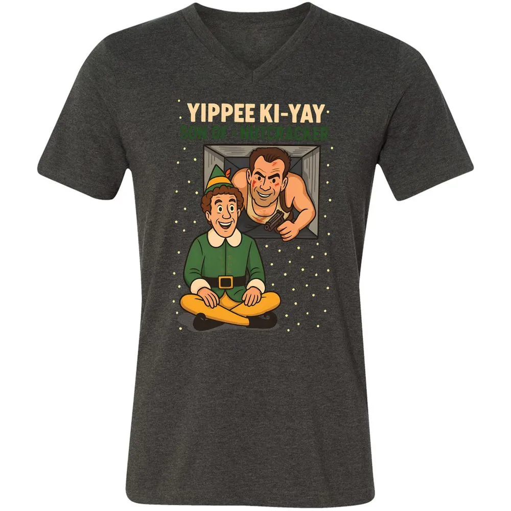 Unisex V-Neck T-Shirt - XKWK27BP - Dark Grey Heather - 8