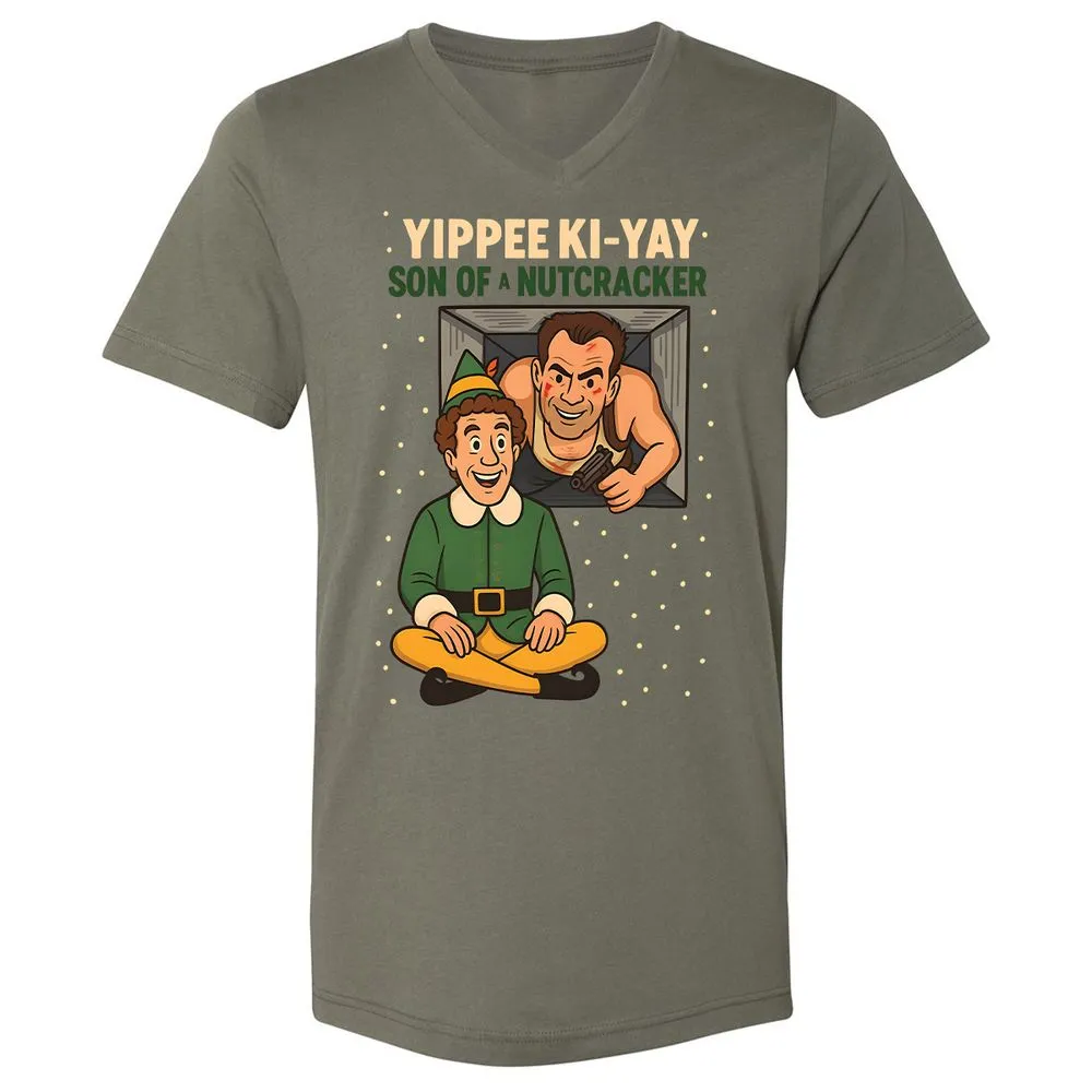 Unisex V-Neck T-Shirt - XKWK27BP - Military Green - 10