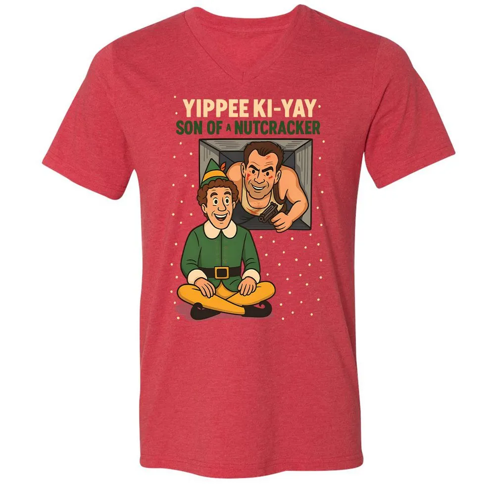 Unisex V-Neck T-Shirt - XKWK27BP - Heather Red - 16