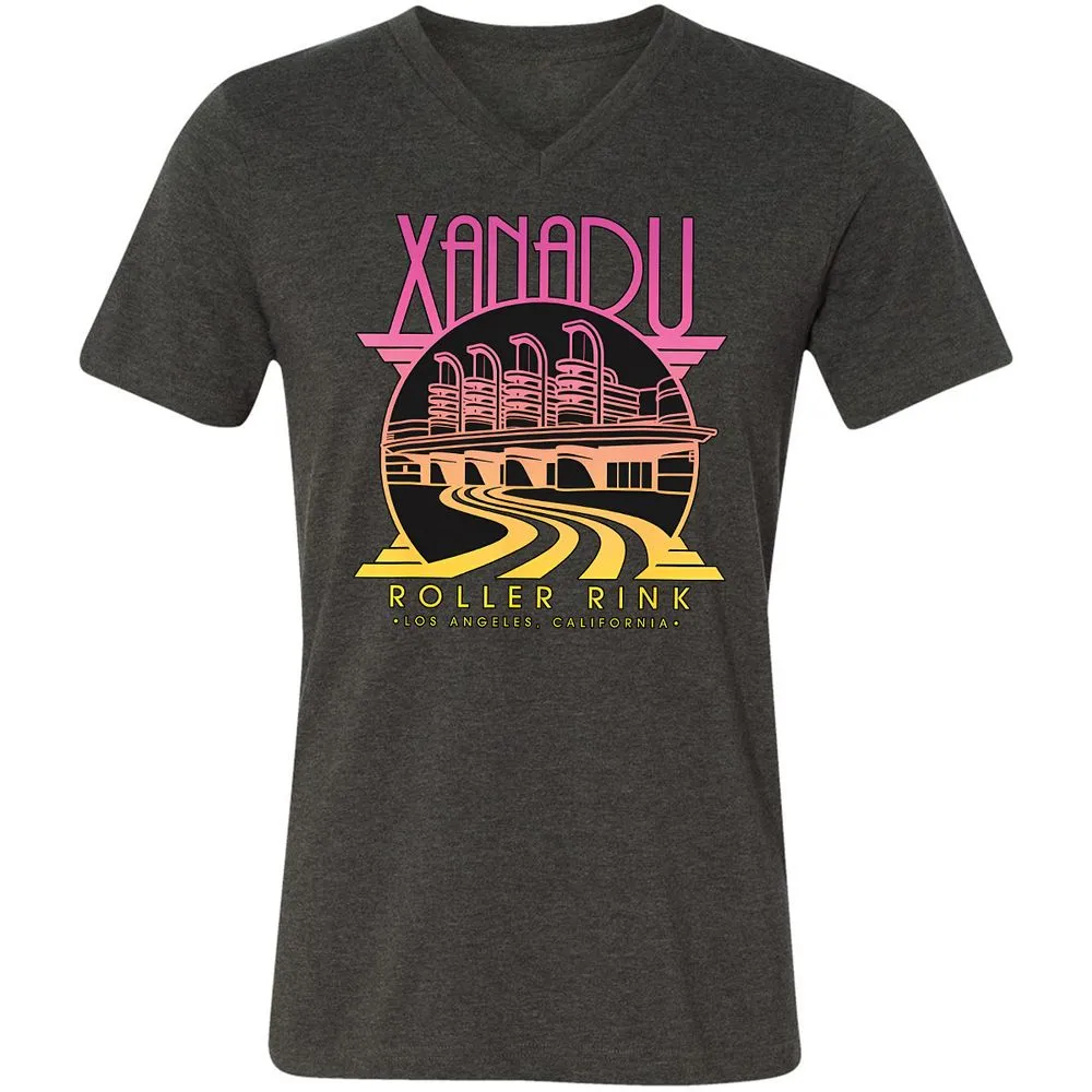 Olivia Newton-John Xanadu Roller Rink Pink Yellow Fade - Dark Grey Heather - 8