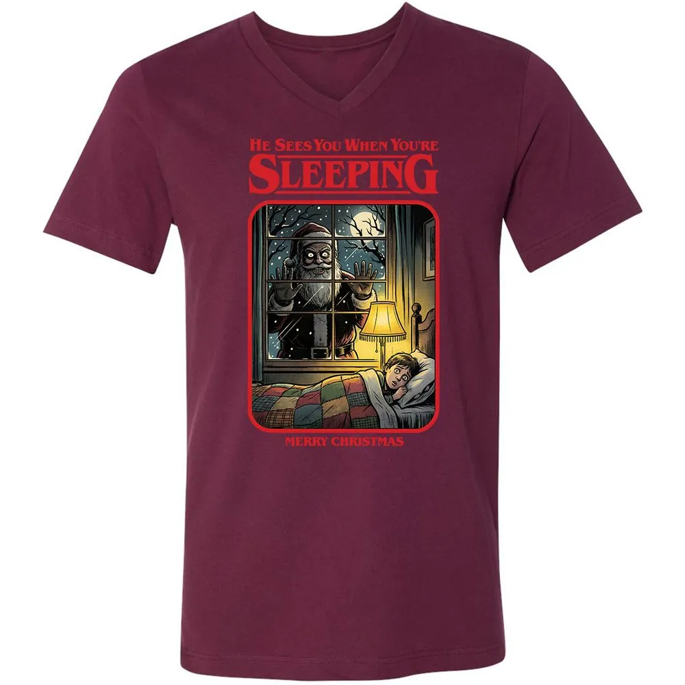 Unisex V-Neck T-Shirt - 2Q5AA5FE - Maroon - 6