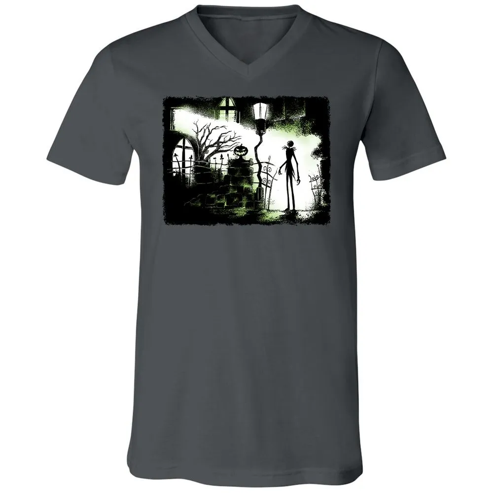 Unisex V-Neck T-Shirt - Black - Asphalt - 12