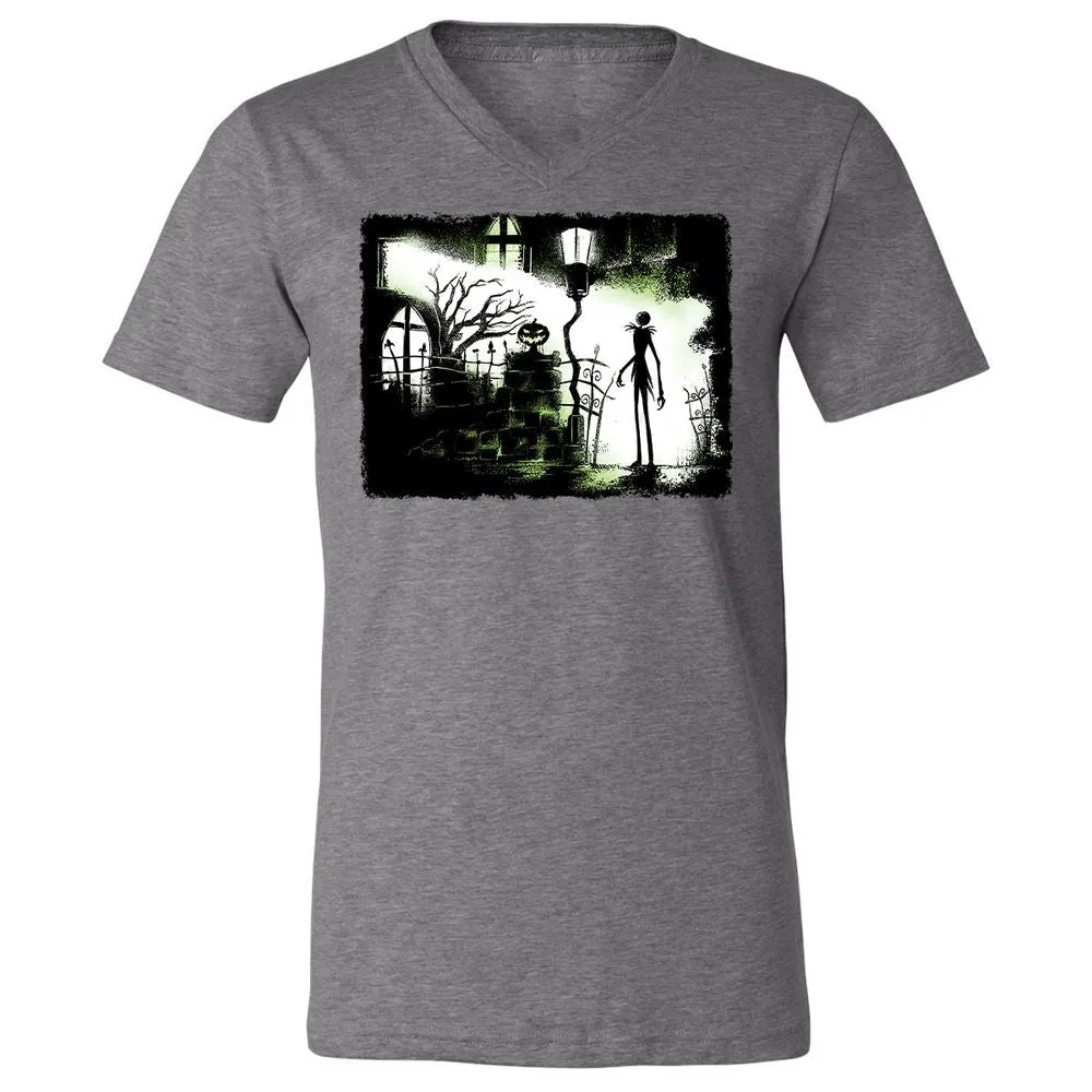 Unisex V-Neck T-Shirt - Black - Deep Heather - 13