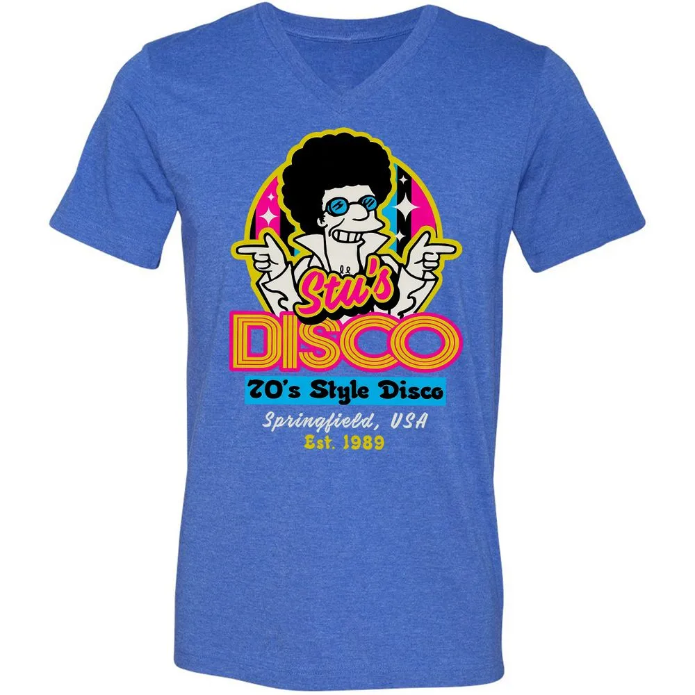 Unisex V-Neck T-Shirt - 7QZ6GXXU - Heather True Royal - 14