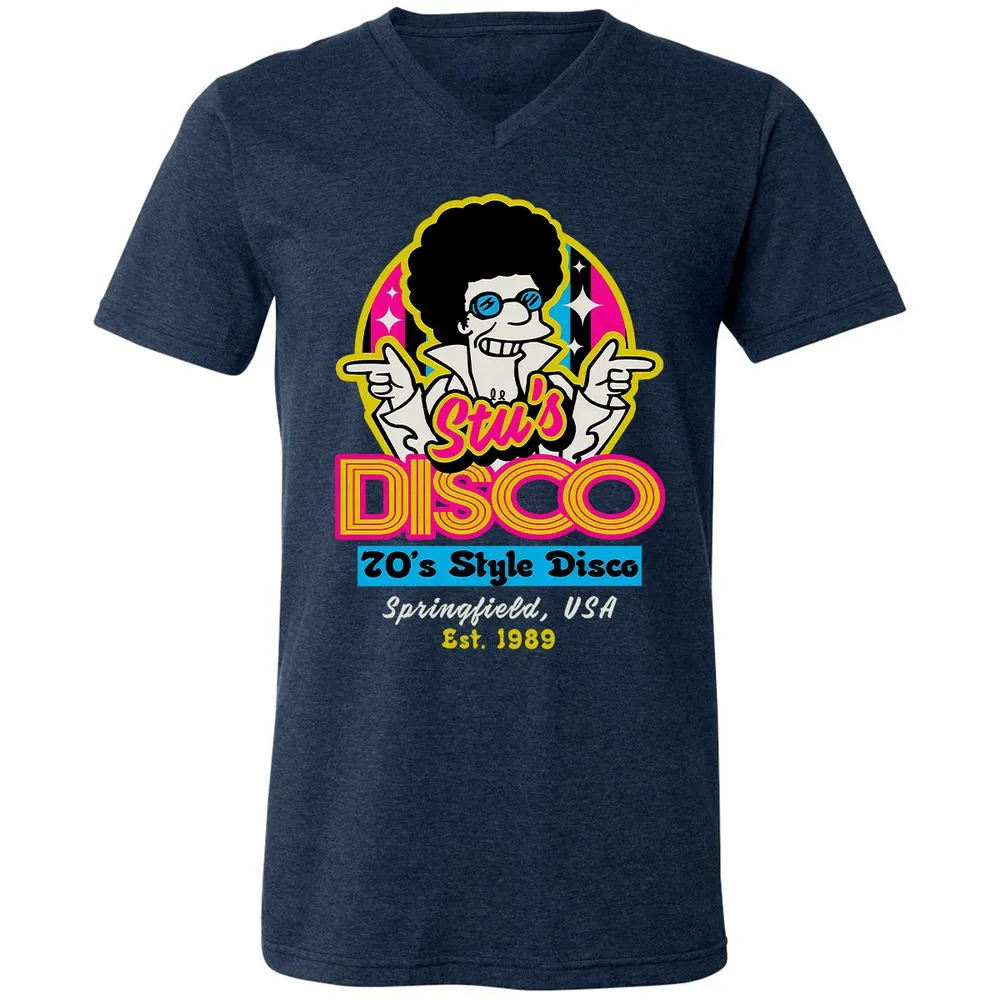Unisex V-Neck T-Shirt - 7QZ6GXXU - Heather Navy - 15
