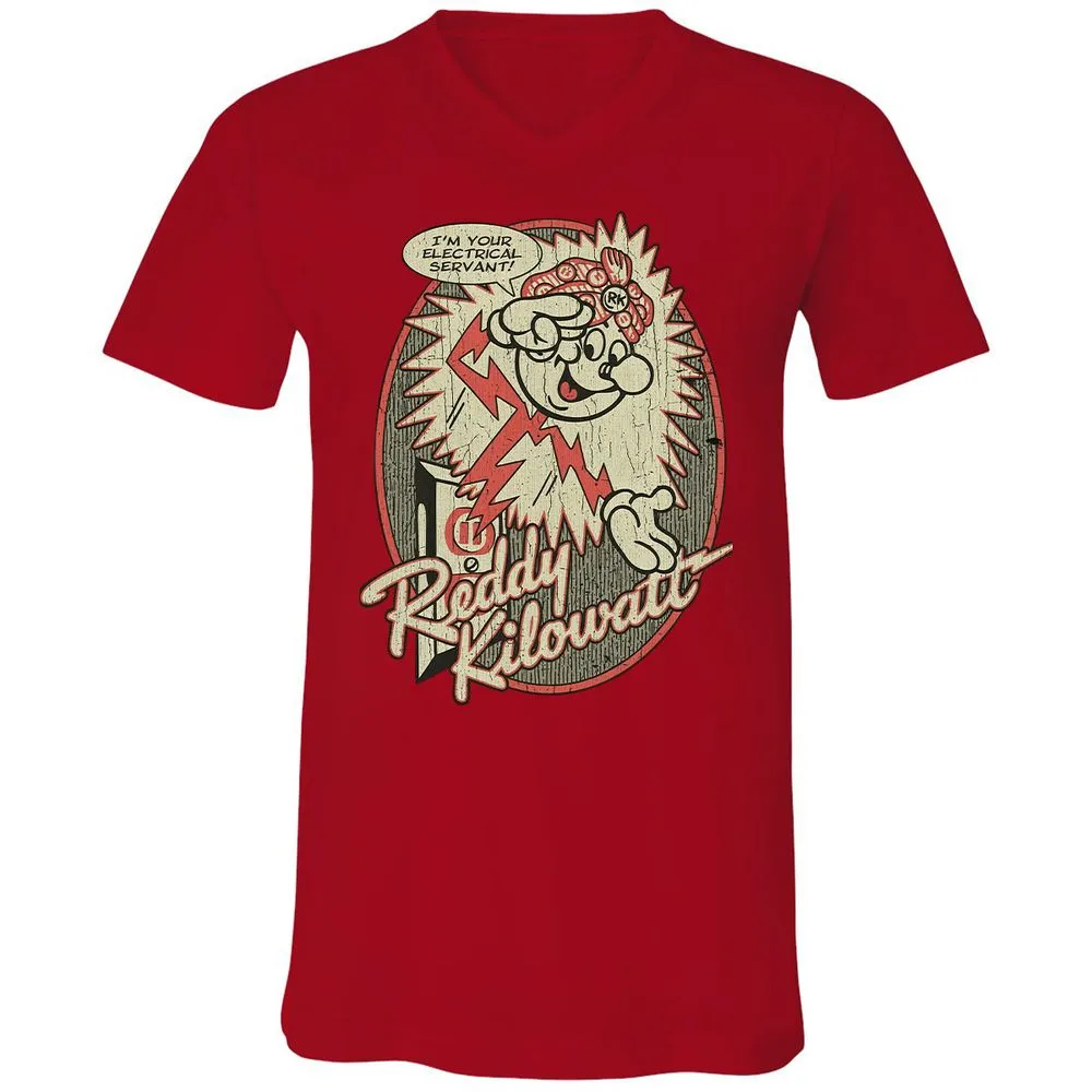 Unisex V-Neck T-Shirt - 8T6FPWTG - Red - 3
