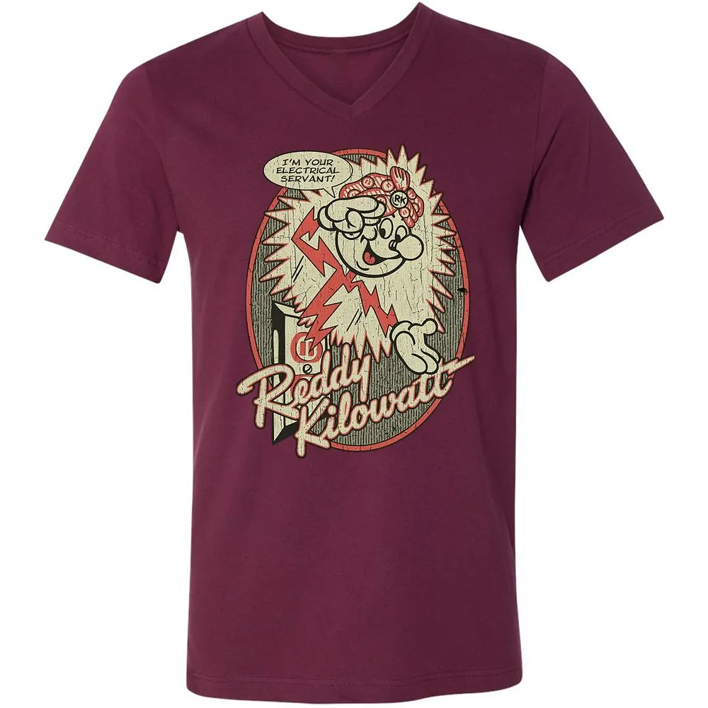 Unisex V-Neck T-Shirt - 8T6FPWTG - Maroon - 6