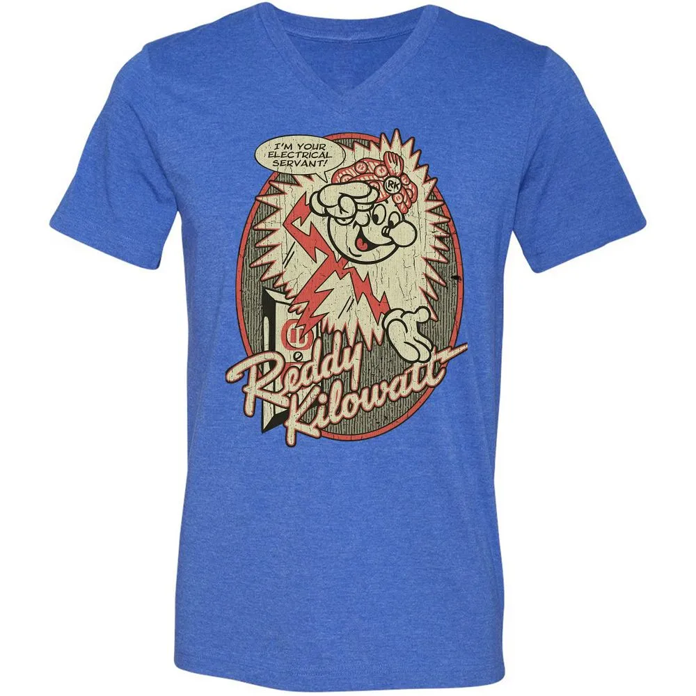 Unisex V-Neck T-Shirt - 8T6FPWTG - Heather True Royal - 14