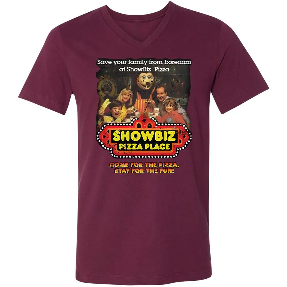 Unisex V-Neck T-Shirt - EZ9R1QP1 - Maroon - 6