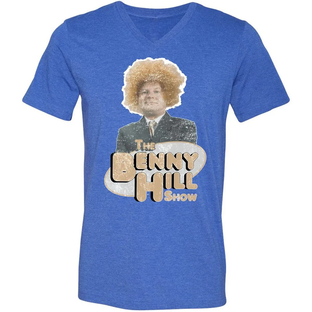 Unisex V-Neck T-Shirt - F6CENG3F - Heather True Royal - 14