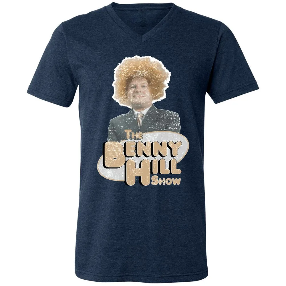 Unisex V-Neck T-Shirt - F6CENG3F - Heather Navy - 15