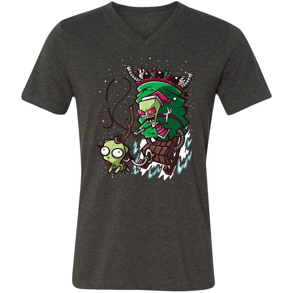 Unisex V-Neck T-Shirt - PCYQ5AK1 - Dark Grey Heather - 8
