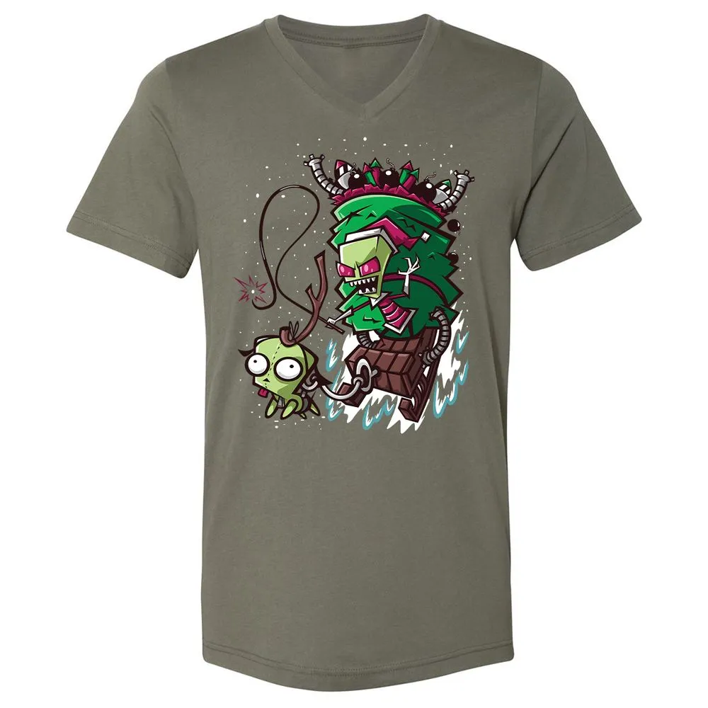 Unisex V-Neck T-Shirt - PCYQ5AK1 - Military Green - 10