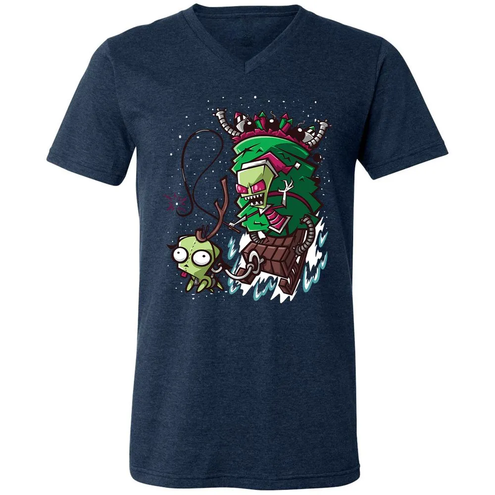 Unisex V-Neck T-Shirt - PCYQ5AK1 - Heather Navy - 15