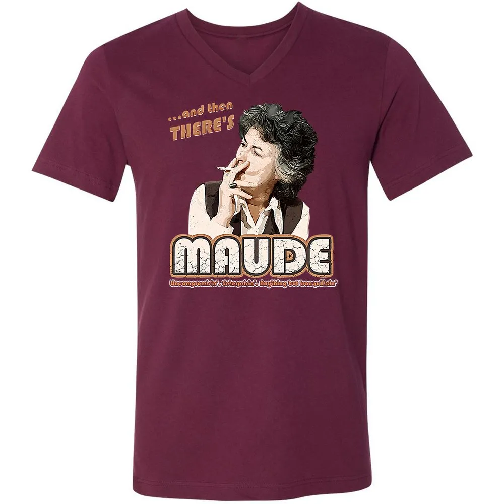 Unisex V-Neck T-Shirt - JS6TXHN1 - Maroon - 6