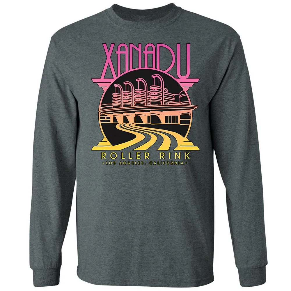 Olivia Newton-John Xanadu Roller Rink Pink Yellow Fade - Dark Heather - 15