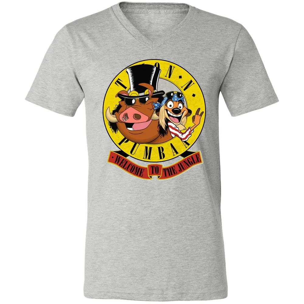 Unisex V-Neck T-Shirt - Black - Athletic Heather - 7