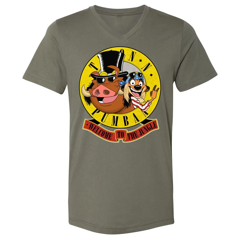 Unisex V-Neck T-Shirt - Black - Military Green - 10