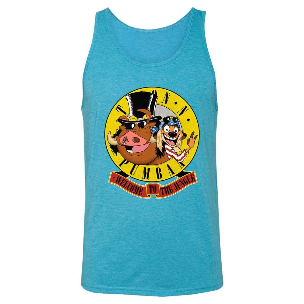 Unisex Jersey Tank - Black - Aqua Triblend - 3
