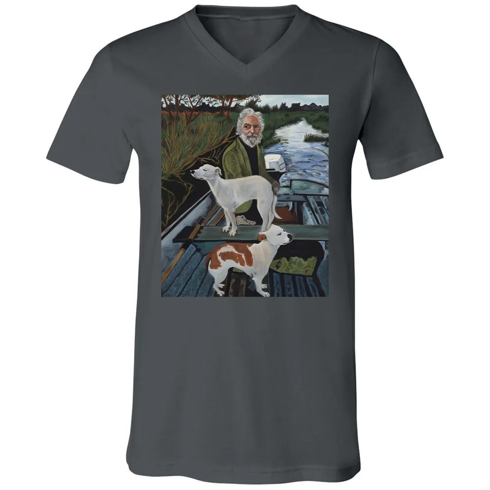 Unisex V-Neck T-Shirt - GQHE6N7J - Asphalt - 12