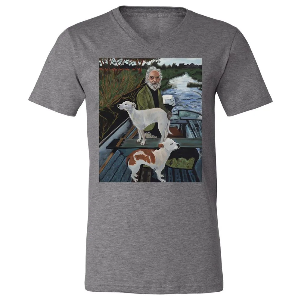 Unisex V-Neck T-Shirt - GQHE6N7J - Deep Heather - 13