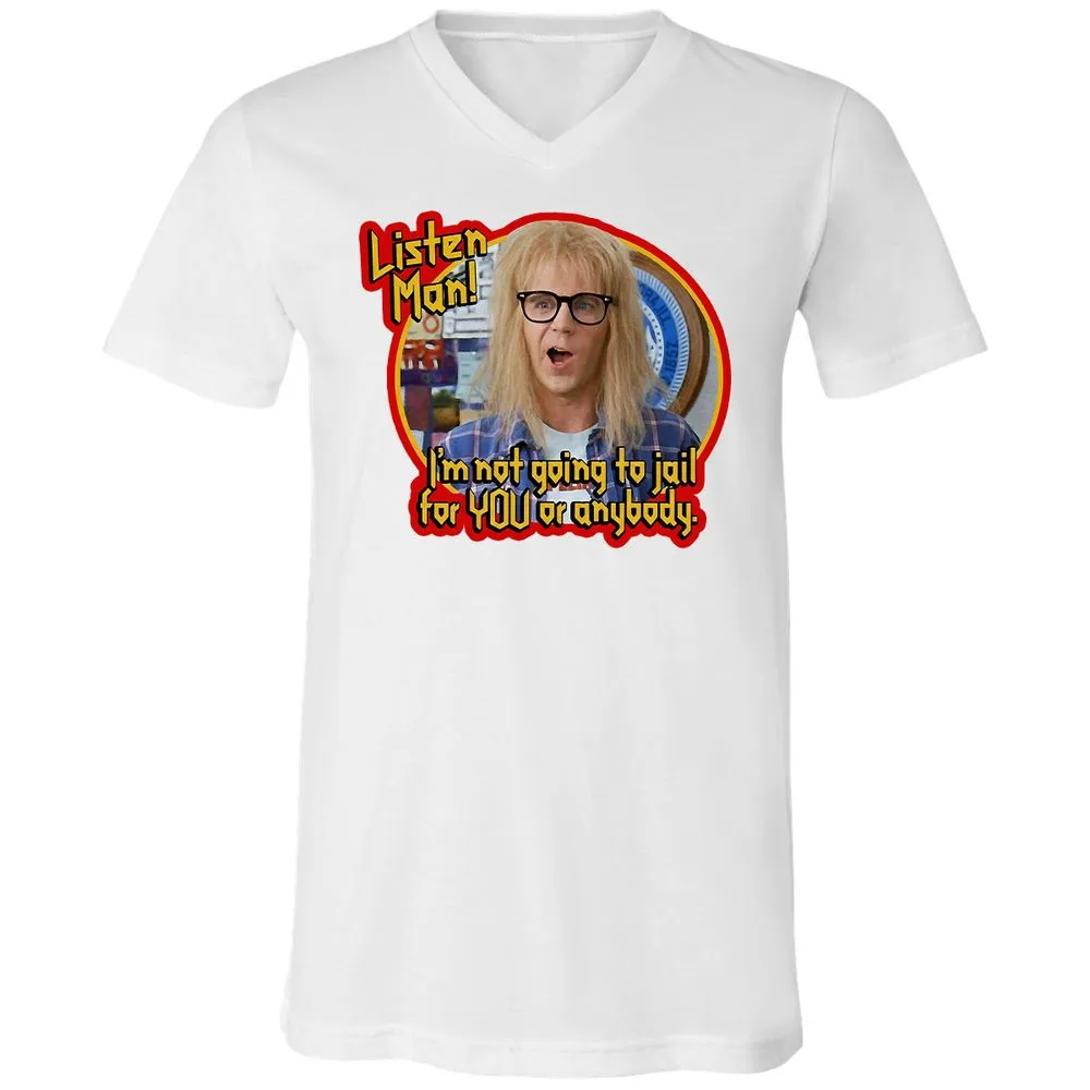 Unisex V-Neck T-Shirt - C4KL83RS - White - 5