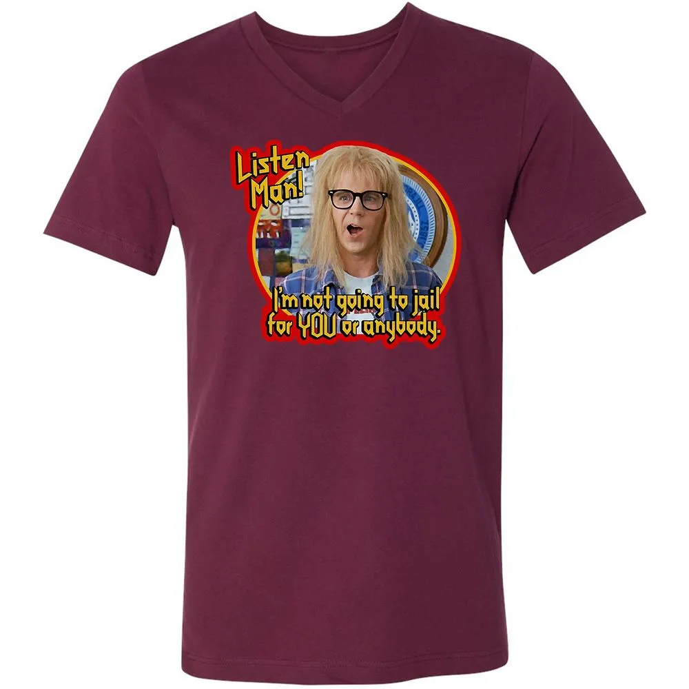 Unisex V-Neck T-Shirt - C4KL83RS - Maroon - 6