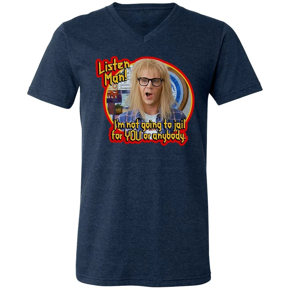 Unisex V-Neck T-Shirt - C4KL83RS - Heather Navy - 15