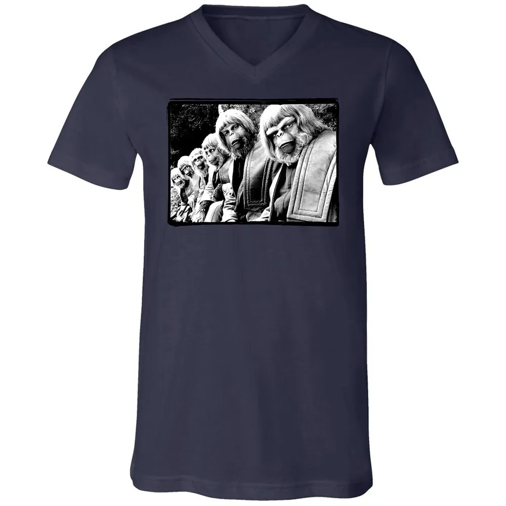 Unisex V-Neck T-Shirt - Z1KHP5M6 - Navy - 2
