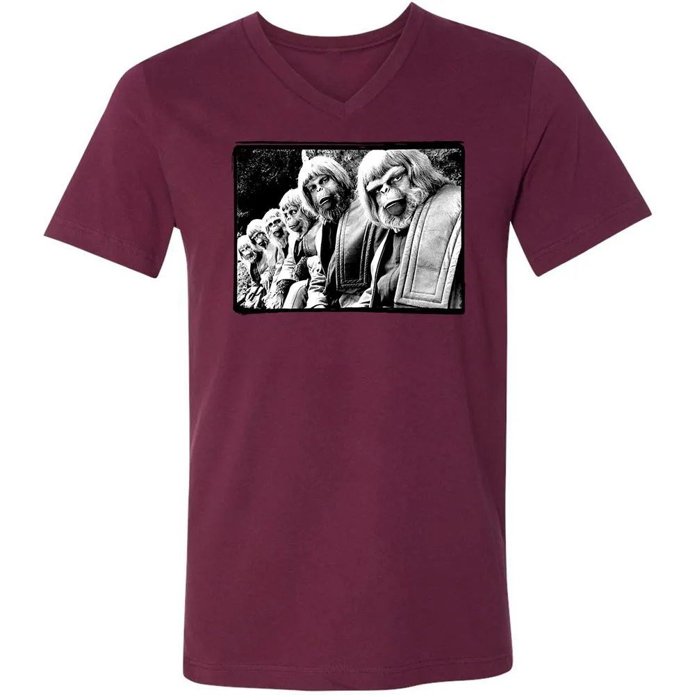 Unisex V-Neck T-Shirt - Z1KHP5M6 - Maroon - 6
