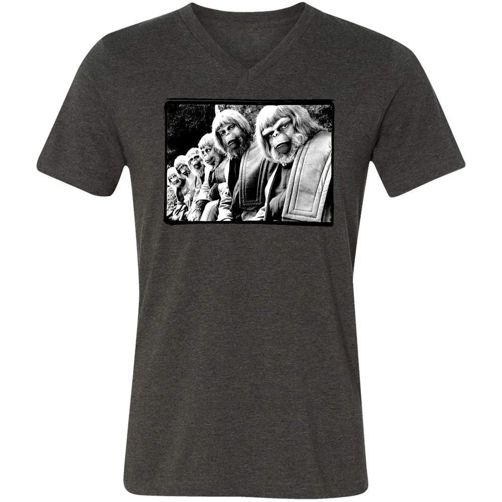 Unisex V-Neck T-Shirt - Z1KHP5M6 - Dark Grey Heather - 8