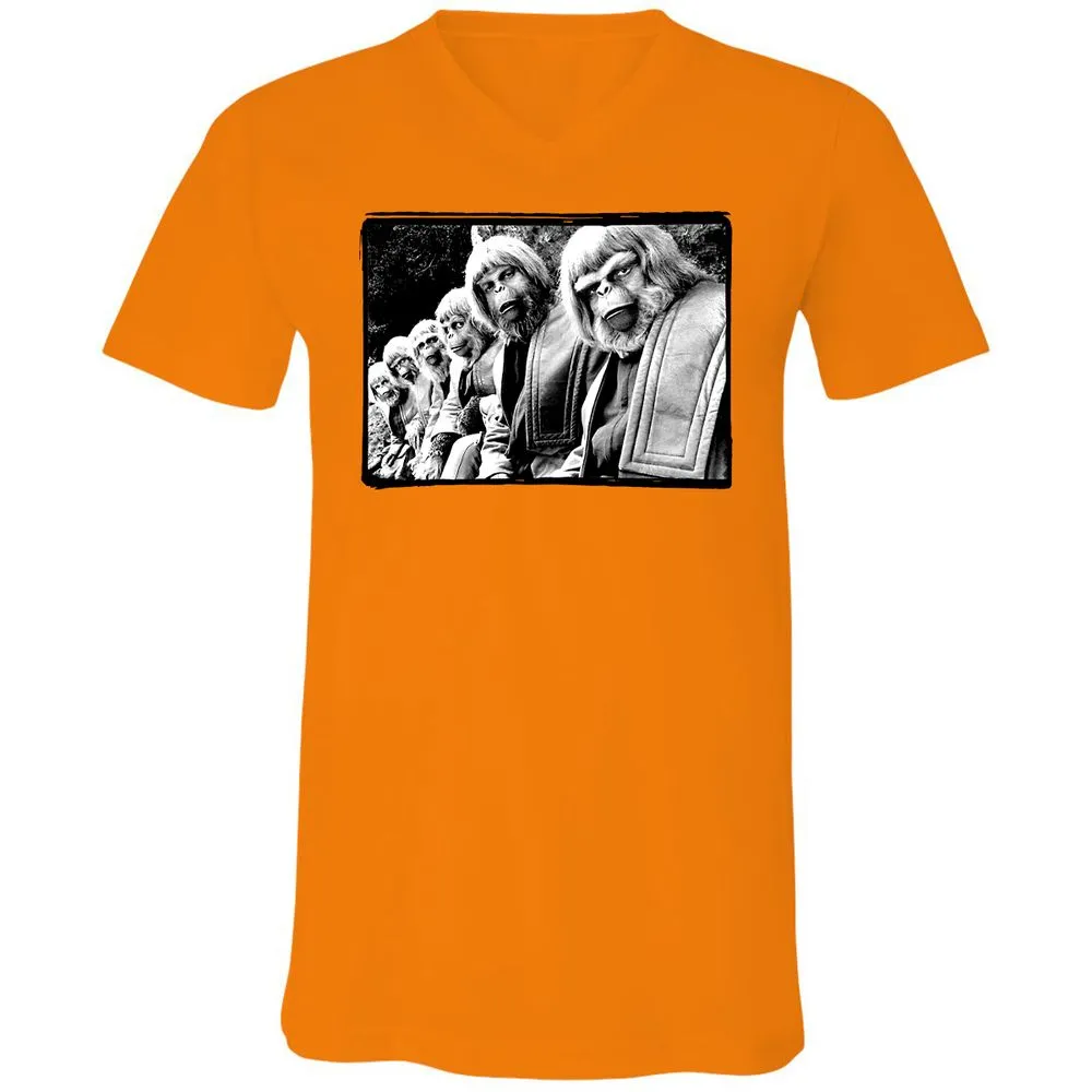 Unisex V-Neck T-Shirt - Z1KHP5M6 - Orange - 11