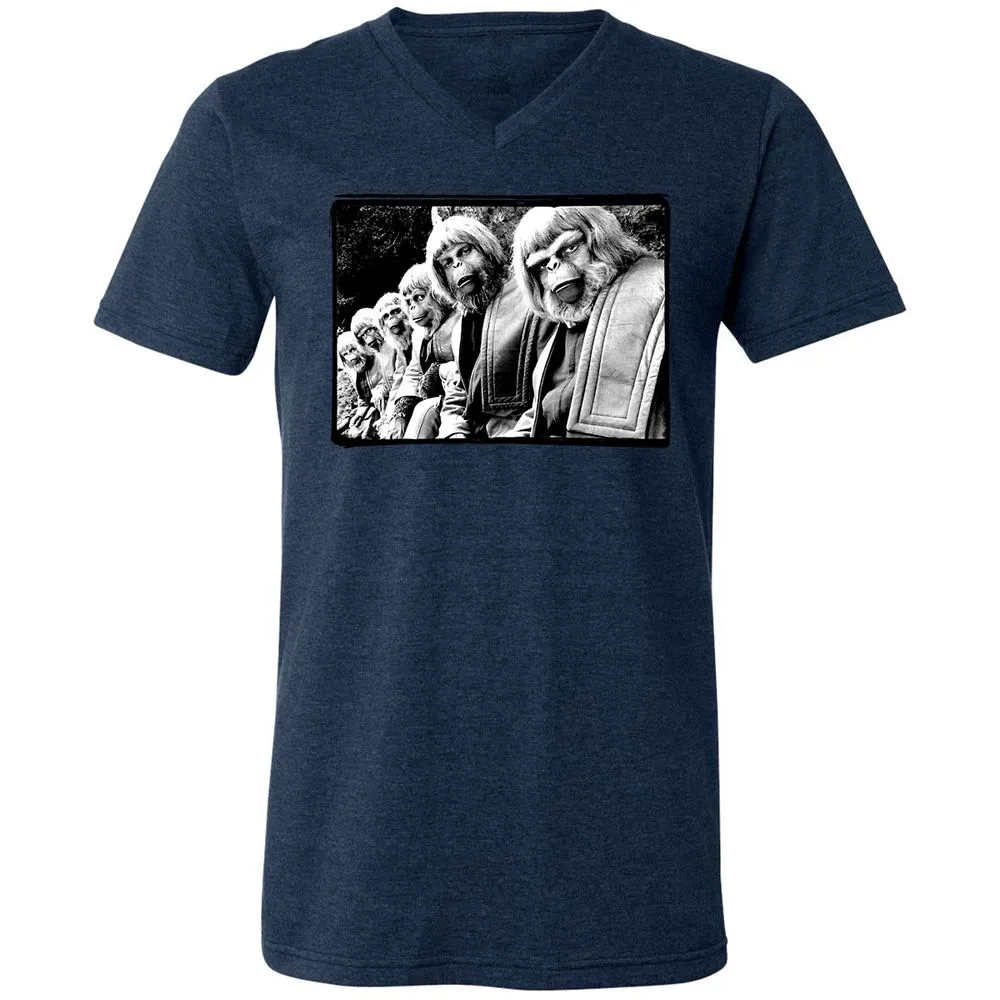 Unisex V-Neck T-Shirt - Z1KHP5M6 - Heather Navy - 15