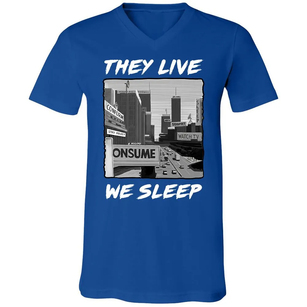Unisex V-Neck T-Shirt - BELRJUTB - True Royal - 4