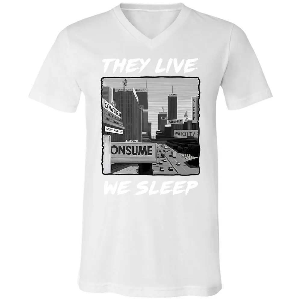 Unisex V-Neck T-Shirt - BELRJUTB - White - 5